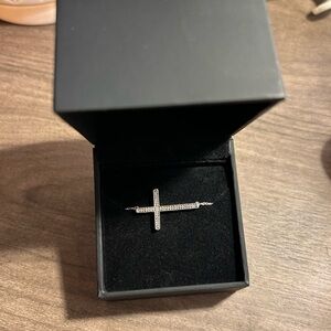 Zales Silver Cross Pendant Necklace